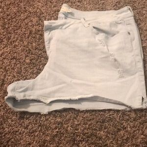 Light blue denim shorts